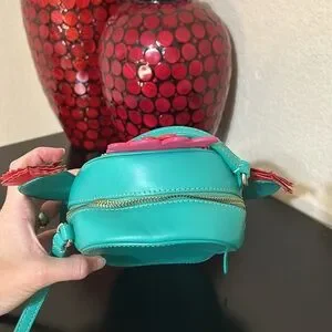 CHALA SWING Smartphone Cross-Body Purse With Detachable Charm - Vegan Leather Small Bag, Adjustable Strap (Light Teal Turtle)
